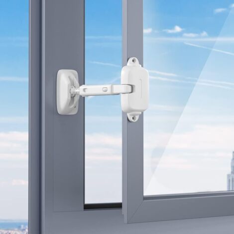 Stück verstellbarer Fensteröffnungsbegrenzer für Babys, kindersichere Fenstersicherung für Kinder und Haustiere (1 Stück, weiß) (1/5)