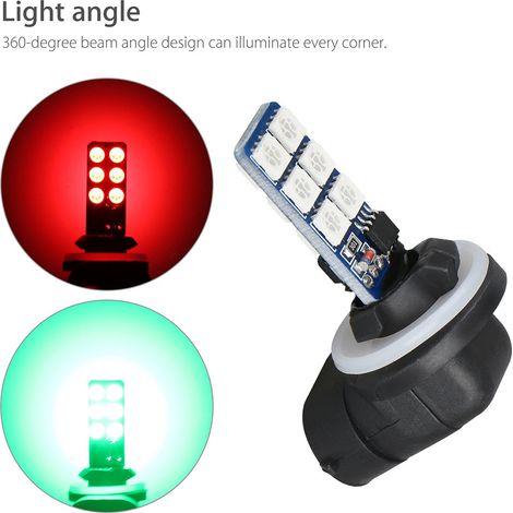 Lot de 2 phares antibrouillard LED RGB 12V pour voiture avec télécommande (1/4)