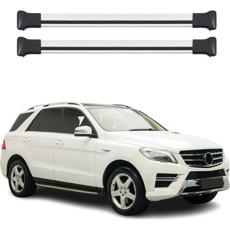 OMAC Aluminium Dachträger Querträger für Mercedes M Klasse GLE W166 2012-2019 – Max. 75 kg – 2 Stangen Silber (1/5)