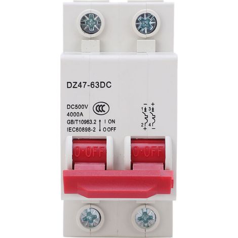 Interruttore automatico fotovoltaico da 500 V CC, interruttore pneumatico bipolare per protezione da cortocircuito e sovraccarico, 16 A (1/5)