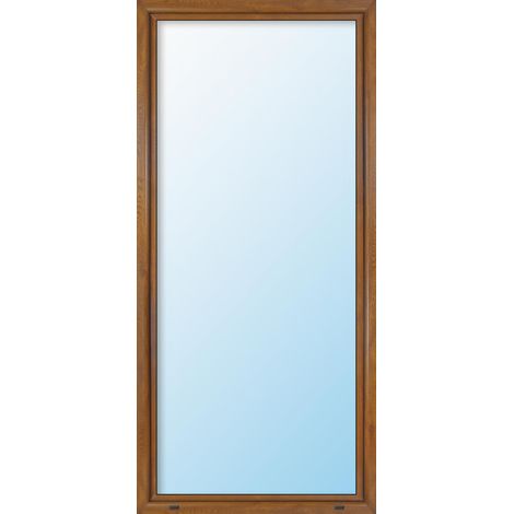 Uw 0,9 W/m²K   Terassentür PVC, 3-fach Isolierglas, golden oak/golden oak, 1-flügelig, Dreh/Kipp, 110 x 210 cm, DIN links