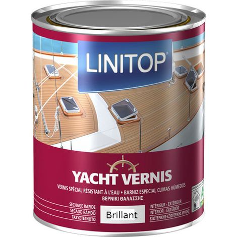 Vernis marin incolore brillant 0,75L – Résistance UV – Application facile sur bois dur et exotique – Séchage rapide 5h – Linitop (1/2)
