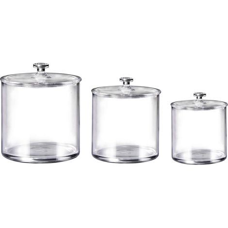 Lot de 3 Boite Coton Tige , Distributeur Coton, Boite de Rangement Plastique pour Salle de Bain (1/5)