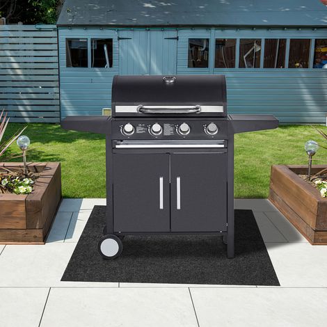 Jiubiaz Grillteppich, Grillmatte 80x120 cm, rutschfeste Unterlage für Grill und Outdoor-Geräte, ölbeständig, Bodenschutz für Garten und Terrasse