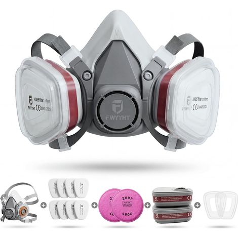 Half Face Dust Mask with 6001 and 2097 Filters, Reusable Respirator Mask for Dust,Gases,Spray Paint,Chemical,Gas Mask for Resin,Sanding,Demolition,DIY,Cleaning,Cutting, Laboratory,Agriculture (1/5)