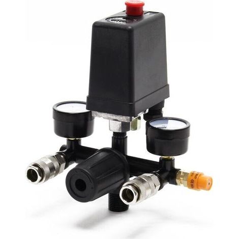 Régulateur de pression avec pressostat pour compresseur Pressostat 2 afficheurs- (1/4)