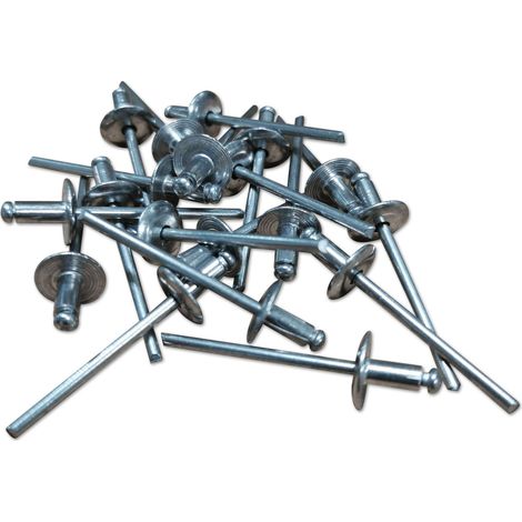 500 RIVETTI IN ALLUMINIO A TESTA EXTRA LARGHEZZA 12 mm 4 X 8 CORDE D'ACCIAIO