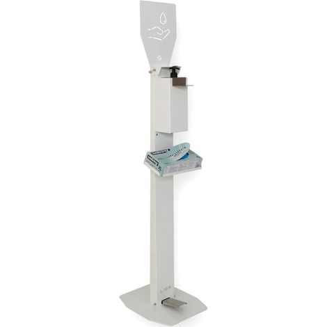 Piantana a Pedale con Dispenser Igienizzante per Mani in Ferro Lisa Luxury Bianca (1/5)