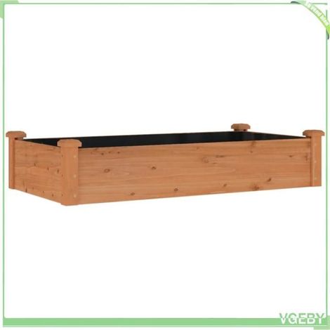 Lit surélevé de jardin - FAFEICY - 364290 - Bois massif sapin - Doublure incluse - 120x60x25 cm (1/5)
