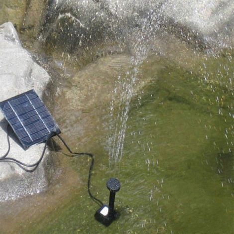 Pompe à eau solaire pour fontaine et bain d'oiseaux avec lumières LED, kit de pompe à eau solaire 1,4 W, jet réglable, convient aux bassins de jardin. (1/5)