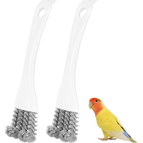 Brosse de Nettoyage de Cage à Oiseaux, Pinceau pour Cage à Oiseaux, Outils de Nettoyage avec Pelle et Manche Ergonomique pour Animaux de Compagnie pour Nettoyage en Profondeur. (1/5)