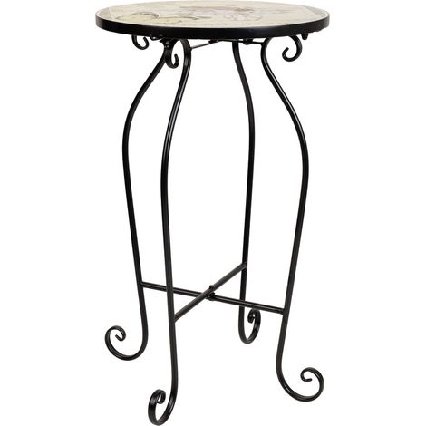 Soporte de mosaico y forja verde d35x60