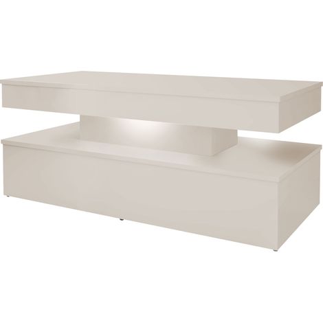Mesa de centro Monfero, Cachemira, 50x55x120cm, Diámetro: 0, MDF, Angular, LED (1/5)
