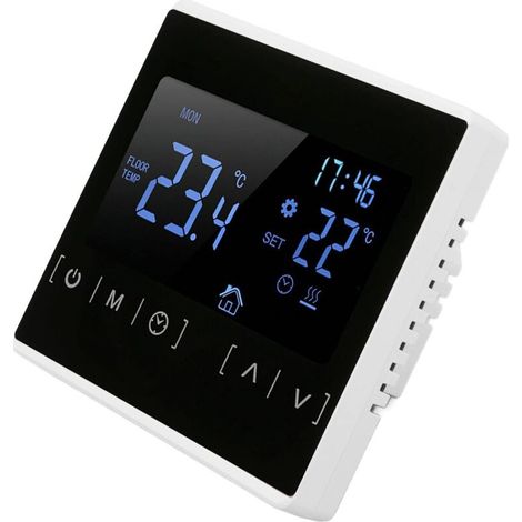 Thermostat Intelligent, AC 85V-240V Thermostat Numérique Double Contrôle Blanc Double Température pour Chauffage au Sol (1/5)
