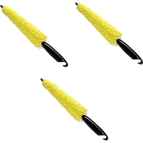 pièces - Brosse de nettoyage - Brosse pour jantes - Brosse pour jantes de voiture - Nettoyant pour voiture - noir, jaune - Nettoyant pour jantes - Nettoyant pour jantes - 295,5 cm - plastique (1/4)