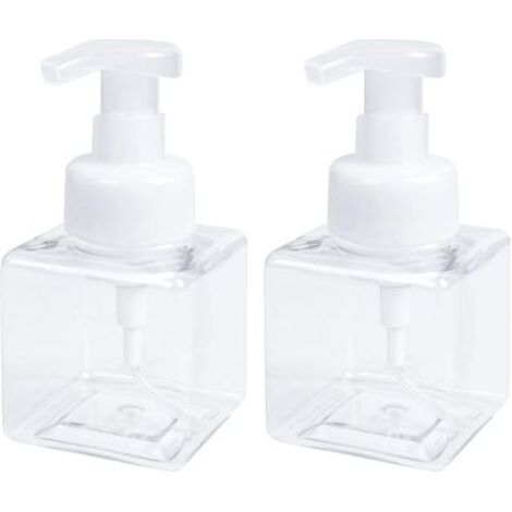 2 pièces Distributeurs de Savon moussant Flacon Pompe Vide moussant de 250 ML Pompe Bouteilles vides pour Le Savon à Main de Cuisine ou de Salle de Bain Nettoyant pour Le Visage Nettoyant (1/5)