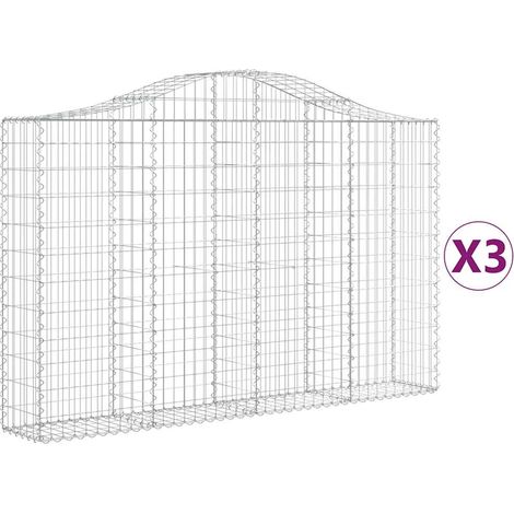 Maison Exclusive - Cesti Gabbioni ad Arco 3 pz 200x30x120/140 cm Ferro Zincato