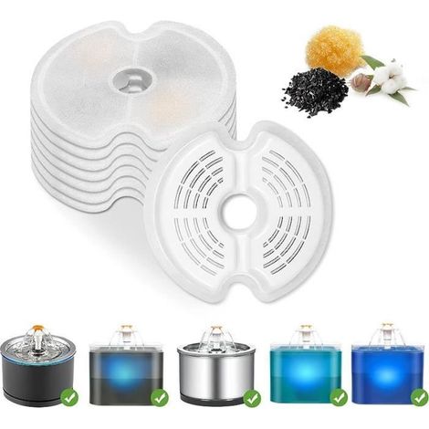 Filtre pour Fontaine à Eau - Non spécifié - 8 PCS - Charbon Actif - Triple Filtration - Compatible 2L/2.5L-Ywey (1/4)