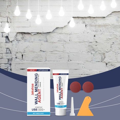 Wall repair agent for home use, white wall graffiti renovation, peeling and crack repair agent -- 100g1 + pointed cap1 + scraper1 + round sandpaper2 -- BIEMMEDUE (1/5)
