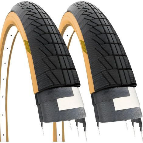 2 Copertoni 20 x 1.75 (47-406) Pneumatici Bici per Graziella Bicicletta City Bike Nero Para