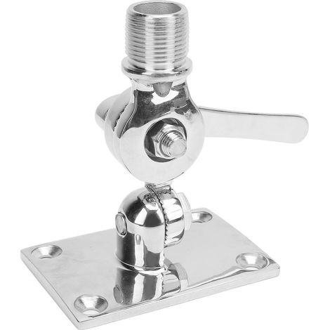 Supports d'antenne marine VHF en acier inoxydable 316 poli, support de base à cliquet réglable pour bateau 1 pouce (1/5)