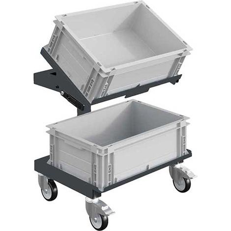 Behälterwagen anthrazitgrau - 1 Platte - Tragkraft 150 kg - W020020005-GA
