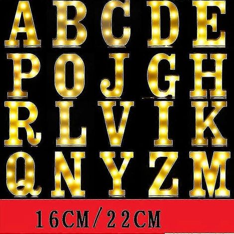 16/22 cm 26 englische Buchstaben DIY Kombination Leuchtende LED-Lampe für Hochzeit, Geburtstag, Liebeserklärung, Heiratsantrag, Dekoration (Größe, Farbe: Beliebiger Buchstabe-2) (1/3)