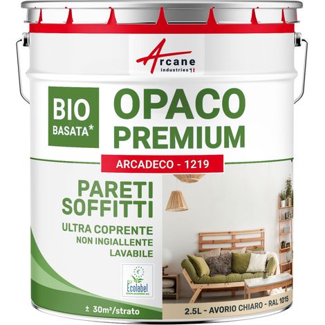 Pittura opaca per muri e soffitti interni - ARCADECO - 1219 - 2,5 L (+ o - 30m² per strato) Avorio Chiaro - RAL 1015 - ARCANE INDUSTRIES (1/5)