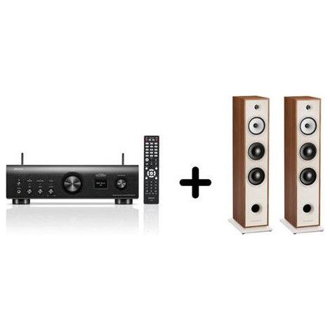 Verstärker- und HiFi-Lautsprecher-Set - Denon + Triangle - PMA-900HNE & BR08 - Schwarz - Eiche - Standlautsprecher
