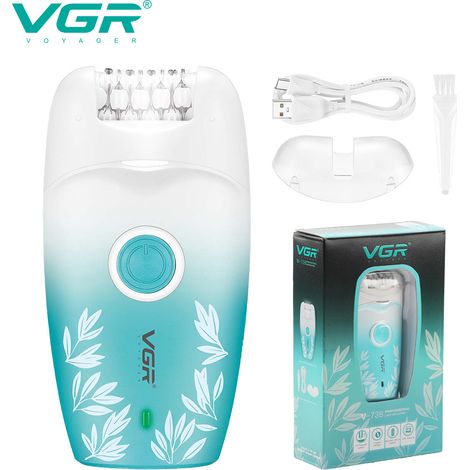 (Vert) Appareil d'épilation électrique rechargeable pour femmes (1/4)