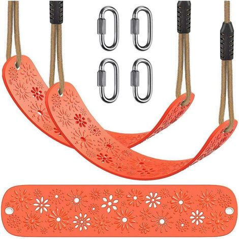Schaukel Kinder Schaukelsitz Gummi 130-200cm 2 Pack Orange-blume (1/5)