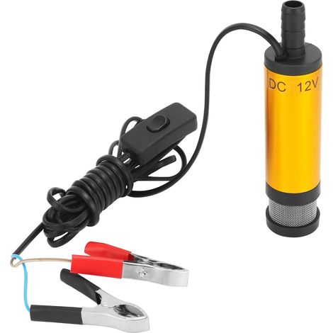 Pompe à eau 12V 38MM, pompe diesel avec clip, acier inoxydable, cordon d'alimentation 3M, pour diesel, kérosène, eau (1/4)