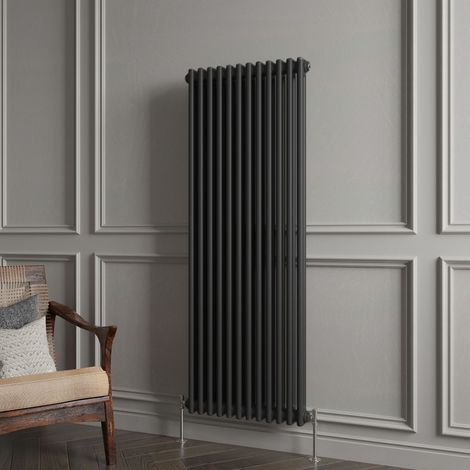 Biubiubath Traditional Cast Iron Style Radiator Vertical 2 Column Black 1500x560mm