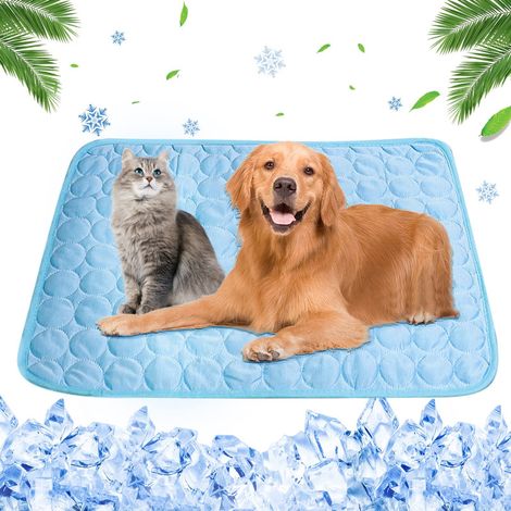 Tapis rafraîchissant pour chien, 127 x 101 cm, tapis rafraîchissant d'été en soie glacée et tapis absorbant lavable pour l'intérieur ou l'extérieur (S) (1/5)