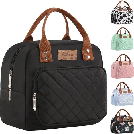 HOMESPON Insulated Lunch Bag for Women Men Work Office Adult Lunch Box for Girls (Black) (1/5)