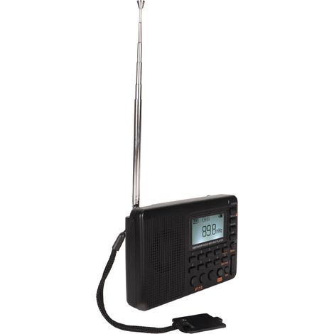 Radio FM/AM avec enregistrement complet, lecteur MP3, écran LCD rétroéclairé, enregistreur vocal et batterie intégrée. (1/5)
