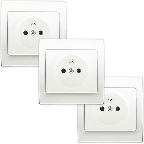 SIEMENS LOT 3 Prise 2P+T Blanc Delta Iris + Plaque basic Blanc