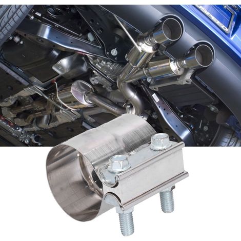Modification d'échappement de voiture avec clips et colliers, 2,5 pouces, adaptée aux raccords de tuyaux d'échappement. (1/5)