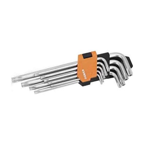 SET CHIAVI MASCHIO TORX LUNGHE KENDO 9 PEZZI T10,15,20,25,27,30,40,45,50 - KENDO