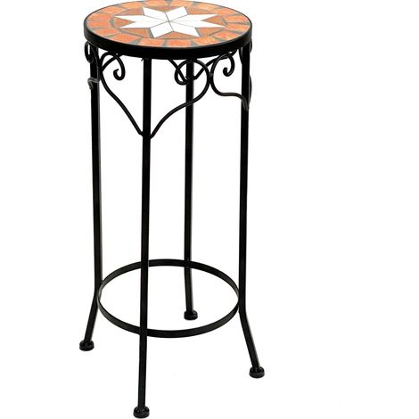 DanDiBo Tabouret à fleurs Mosaïque Rond 54 cm Porte-fleurs 12011 Table d'appoint Porte-plantes Table mosaïque (1/5)