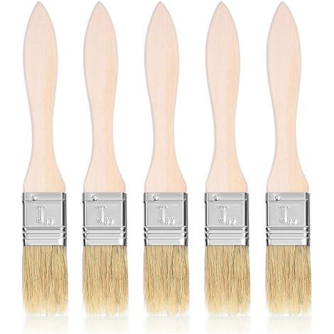 Lot de 5 brosses de cuisine en bois, à poils durs, résistantes aux hautes températures, pour la cuisson, le barbecue et l'huile. (1/5)