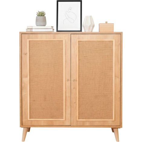 Dmora - Credenza Solaris, Buffet da soggiorno, Madia da salotto, Dispensa da cucina, 90x40h110 cm, Quercia, con imballo rinforzato, con imballo rinforzato