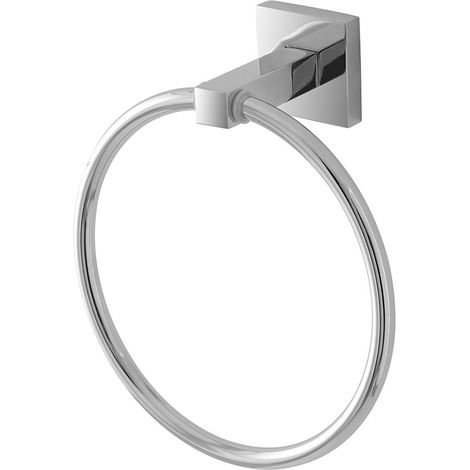 Porta asciugamani da parete ad anello in metallo cromato Rock (1/3)