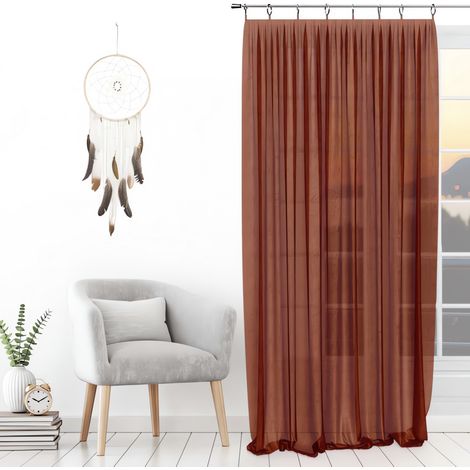 Voilage avec anneaux 135x250 cm SPIRIT brique, par Soleil d'ocre