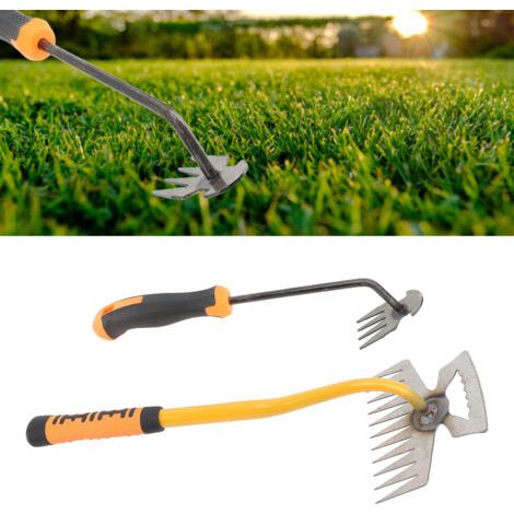 Outil de Jardinage pour Arracher les Mauvaises Herbes Râteau en Acier Inoxydable pour Planter des Fleurs et des Légumes à la Maison -