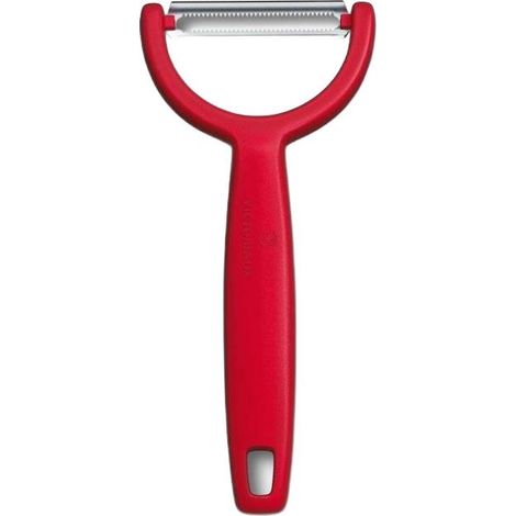 Éplucheur horizontal YPSO à lame dentelée, longueur 145 mm - rouge