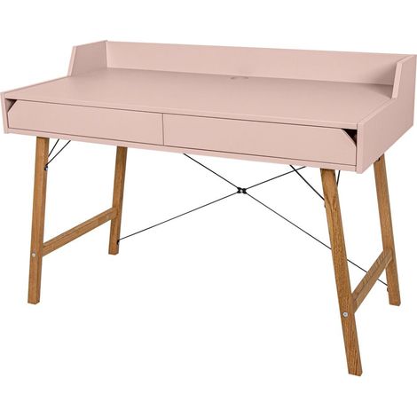 Lotta Bureau enfant 120 cm avec 2 tiroirs et passe-câbles blanc (1/4)