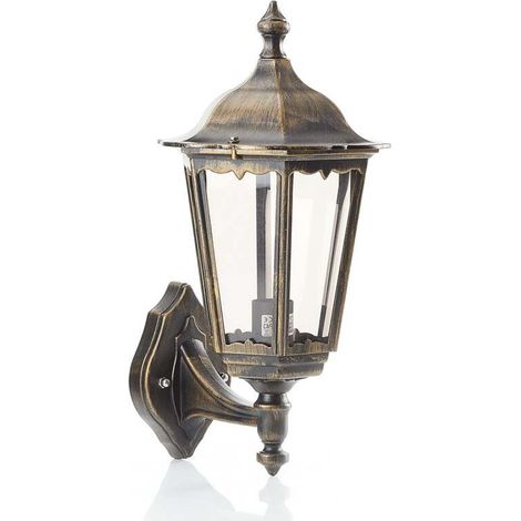 [NEUWERTIG] B-Ware Orion Außenwandleuchte Puchberg LED Wandleuchte Gartenlampe schwarz-gold 45cm (1/2)