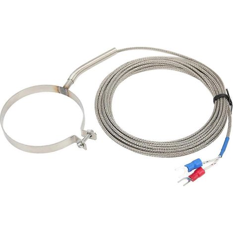 60-mm-Thermoelement aus Edelstahl, 0–400 °C, Typ CK, Temperaturfühler, Gewinde für industrielle Anwendungen, 4 m / 13,1 Fuß