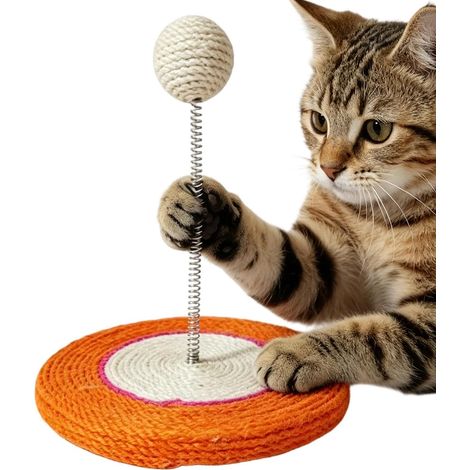 Poteau à Griffoir pour Chat Griffoir Interactif avec Balle Sisal Poteau Griffoir Chat Utilisation Maison Intérieur Extérieur Entraînement Exercice Stimulation Mentale Escalade Au (1/5)